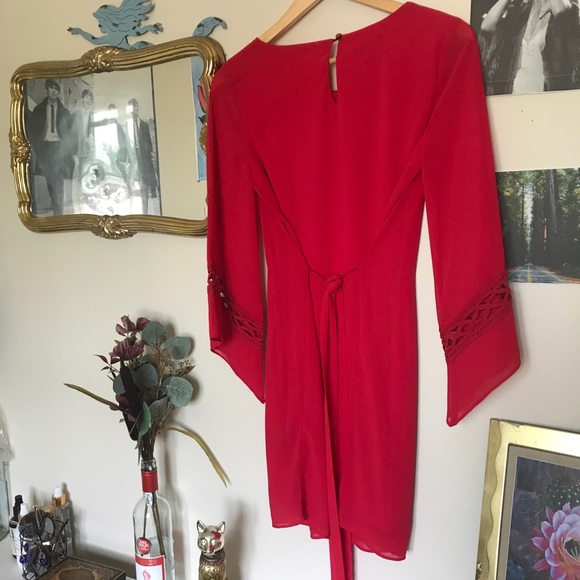 Long Sleeve Red Dress - Picture 5 of 8